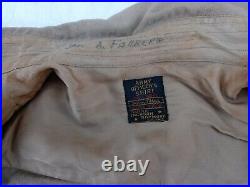 WW2 US Army Officer's Khaki Long Sleeve Shirt Size 15.5x30.5 Named