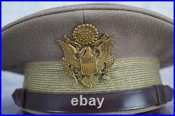 WW2 US Army military uniform dress visor cap soldier pink jacket Officer hat WW1