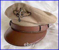 WW2 USAAF Army Military Pilot Training Corps Officers Crusher Visor Hat Cap Sz7