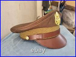 WW2 USAAF US ARMY OFFICERS UNIFORM VISOR HAT CRUSHER STYLE CAP all size