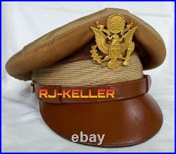 WW2 or Korean War US Army USAAF Military General Officer Visor Hat Cap Sz 7-3/8
