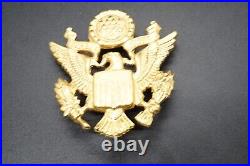 WWII Army Officer Hat Badge by Luxenberg RARE MAKER