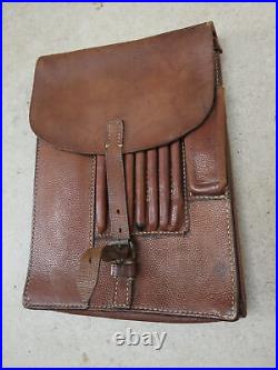 WWII German Army Officer's M35 Leather Map Case, Dated 1940