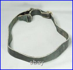 WWII German Army Officers Soldier Belt Black Leather Shoulder Cross Sling Strap