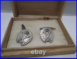 WWII Imperial Japanese Army Officer's Cufflinks Set, Kyoko-sha Marked