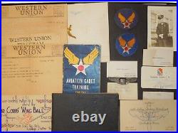 WWII US Army Air Force Pilot Instructor Flight Officer Lot Wings Document Group