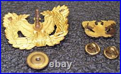 WWII US Army Eagle Rising Warrant Officer Hat Cap & Lapel Pin Badges Authentic