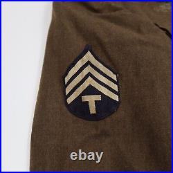 WWII US Army Ike Field Jacket OD Officer Wool Uniform 36L 1944 Regular Patches