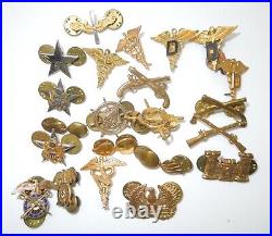 WWII US Army Officer Branch Insignia Pins Lot Different Makers General Staff