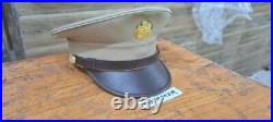 WWII US Army Officer Hat with Eagle Emblem Badge Pin WW 2 Military Cap