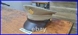 WWII US Army Officer Hat with Eagle Emblem Badge Pin WW 2 Military Cap