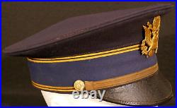 WWII US Army Officers Dress Service Visor Hat Musician Band'Moulin Bros. ILL