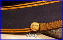 WWII US Army Officers Dress Service Visor Hat Musician Band'Moulin Bros. ILL