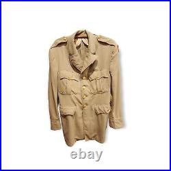 WWII US Army Officers Uniform Jacket Service Forces Tropical Worsted Khaki Named