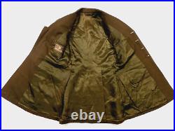 WWII US Army ROTC Officer Coat Dress Tunic OD Green Jacket Military Uniform WW2