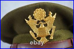 WWII US Army military uniform dress jacket visor cap Officer hat named estate