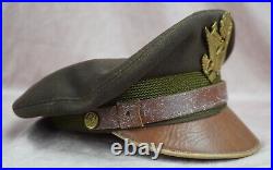 WWII US Army military uniform dress visor cap bancroft Officer hat pat pending