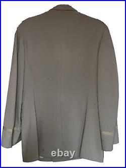 WWII US Regulation Army Officer Uniform Dress Coat Beige Pockets Button Up Read