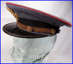 WWII USAAF United States Army Air Force Officers Blue Wool Dress Visor Cap