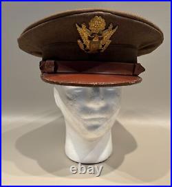 Ww-2 Us Army Early War Officer's Hat Eisenhower Style 7-1/4 #16