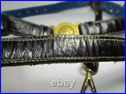 Ww2 Japanese Army Officer's Sword Belt Blue Leather With 2 Hangers