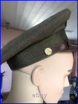Ww2 Us Army Officer Visor Hat Size 6 7/8 Uniform