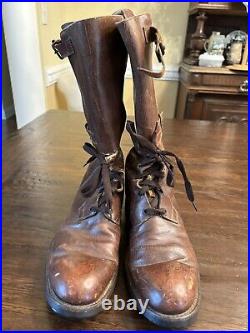 Ww2 Us Army Officers Riding 2 Buckle Boots Est Size 9 Date Unknown